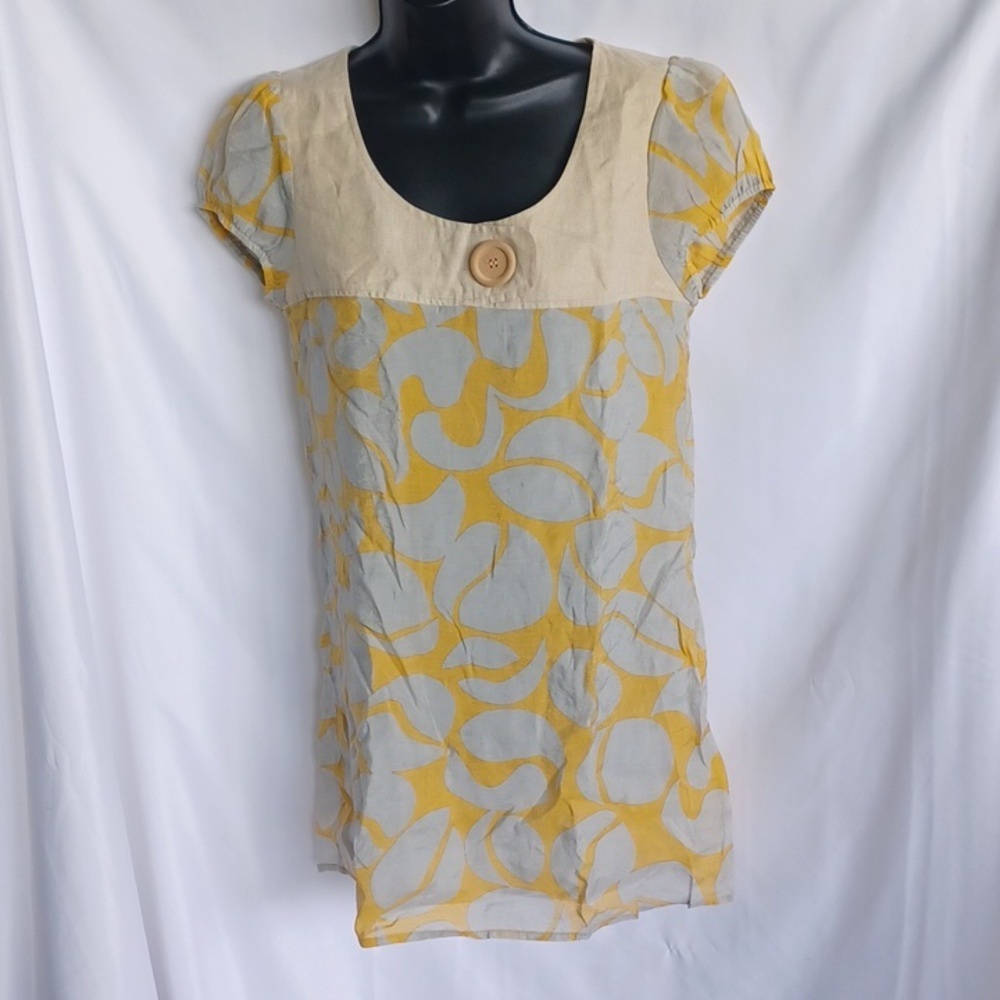 THEME Sunny yellow & Gray Mini dress. Jr. size M